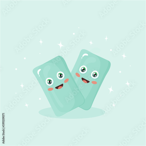 Mint flavor chewing cute cartoon gum