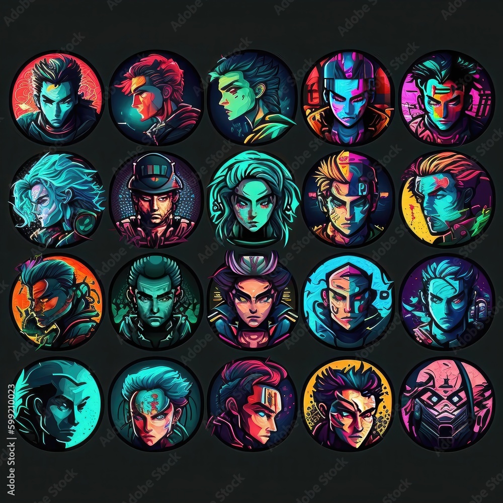 neon cyberpunk character avatar ai generated neon cyberpunk character avatar ai generated