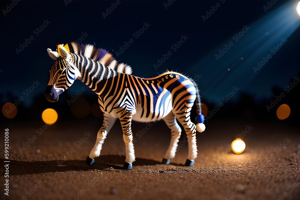 Fototapeta premium Illustration of zebra in African safari,