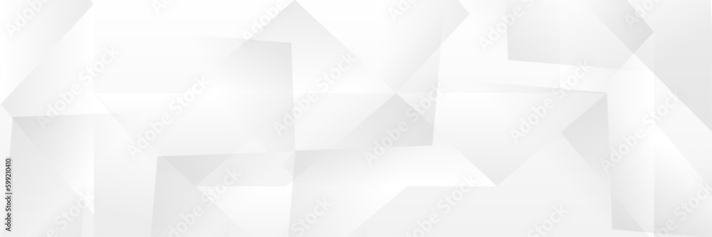 Obraz premium Abstract white Geometric banner design background.