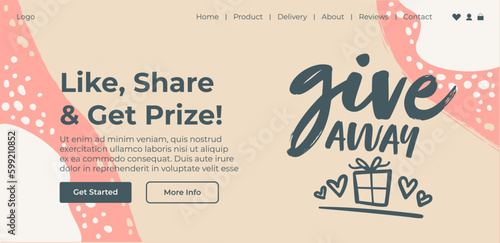 Like share and get price, give away contest web