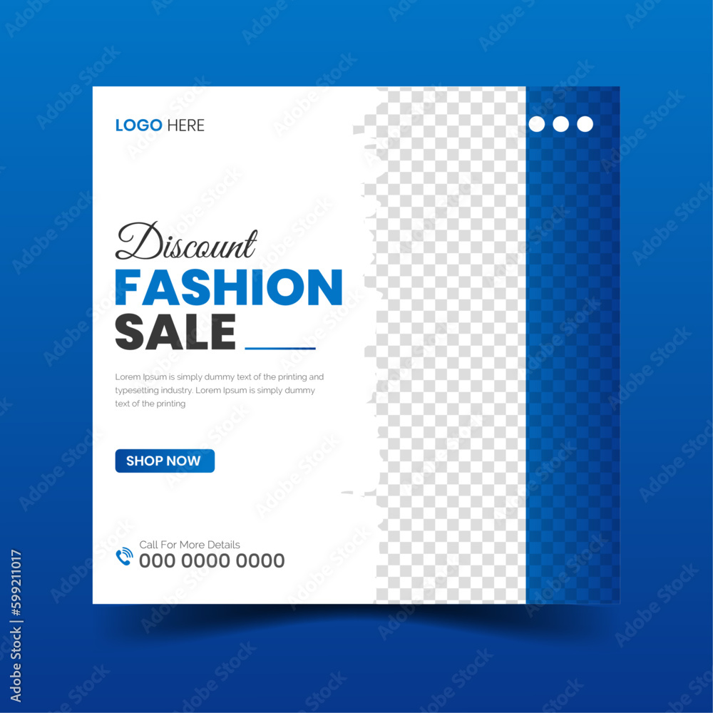 Obraz premium Fashion sale social media post template