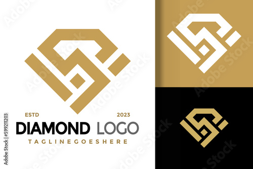 Letter S Diamond Gem Logo vector icon illustration
