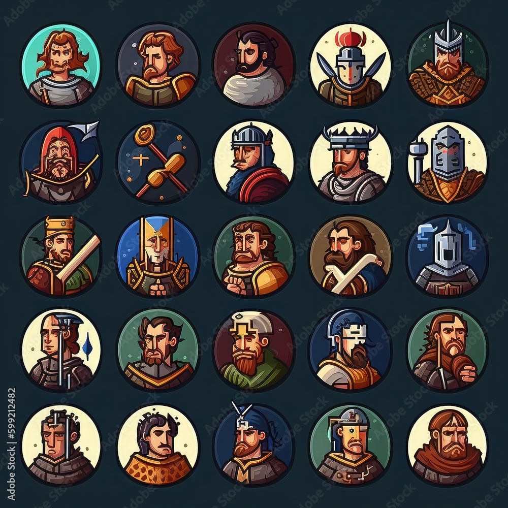 king medieval character avatar ai generated