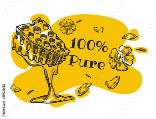 Pure and organic honey product, sweet product