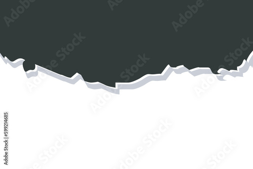 Vector realistic torn hole in paper with shadow