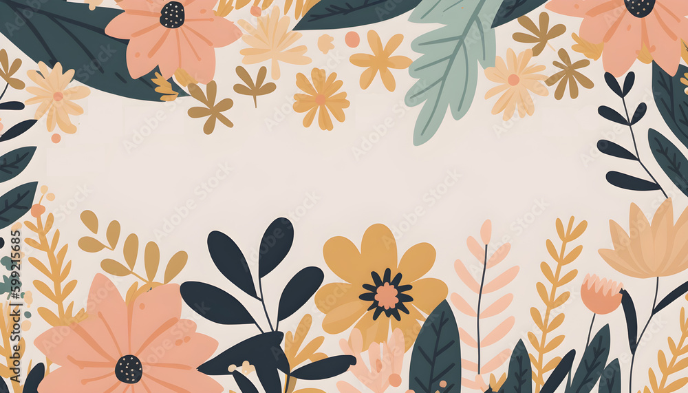 Floral background with flowers and leaves. Floral background with flowers and leaves.