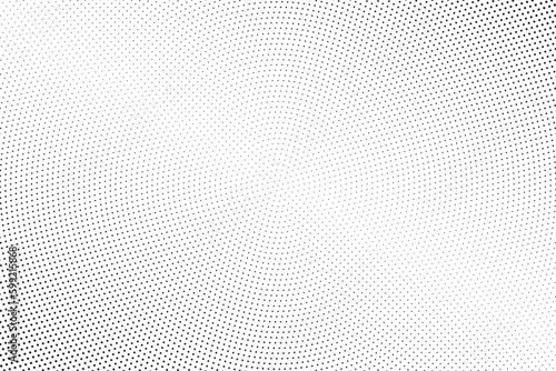 Halftone vector background. Monochrome halftone pattern. Abstract geometric dots background. Pop Art comic gradient black white texture. Design for presentation banner, poster, flyer, business card.