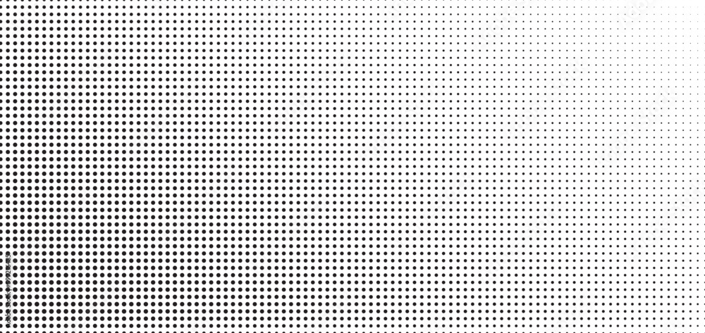 Halftone vector background. Monochrome halftone pattern. Abstract geometric dots background. Pop Art comic gradient black white texture. Design for presentation banner, poster, flyer, business card. Halftone vector background. Monochrome halftone pattern. Abstract geometric dots background. Pop Art comic gradient black white texture. Design for presentation banner, poster, flyer, business card.