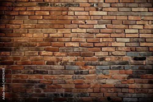 Antique brick brown wall. Generative ai.