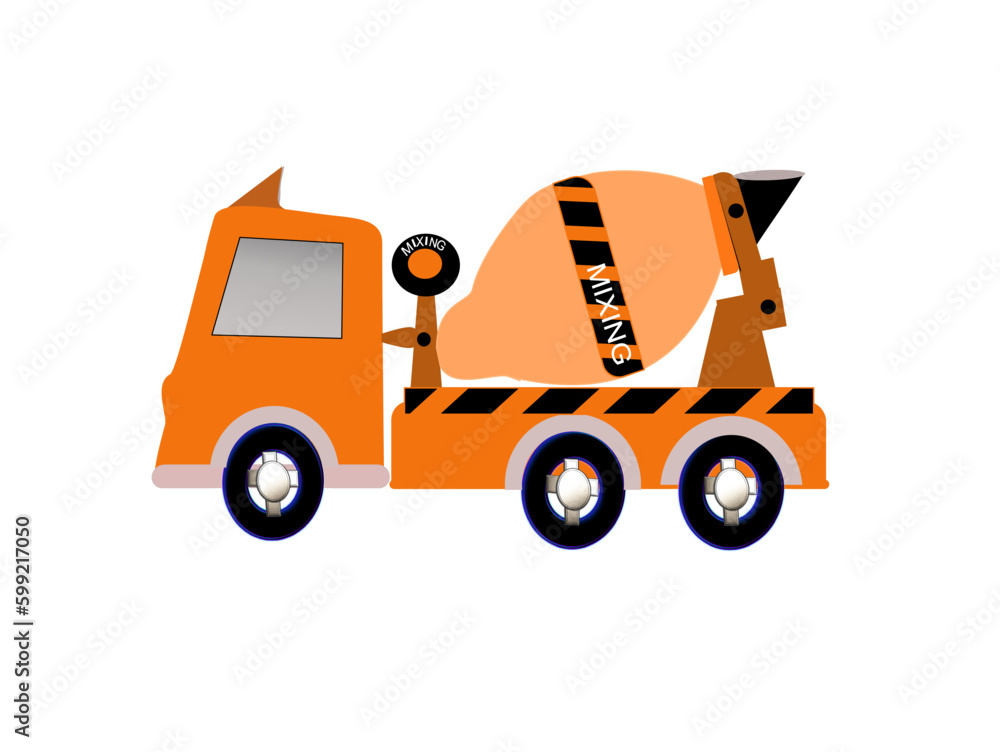 Naklejka premium concrete mixer truck isolated on white background