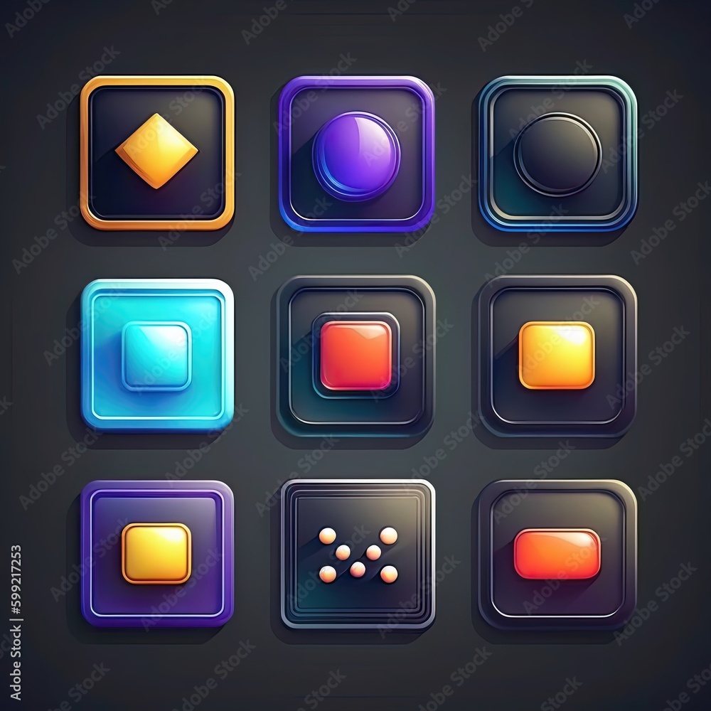 interface square game button ai generated interface square game button ai generated
