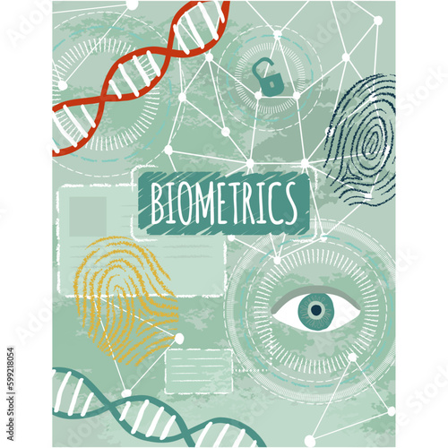 Biometrics id access data security vector tech