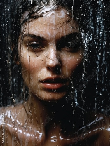 Woman in the rain