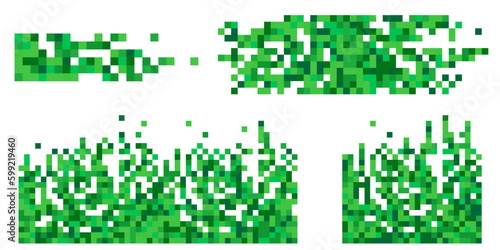 Pixel mosaic. Pixel decay illustration. Falling pixels. Abstract background.