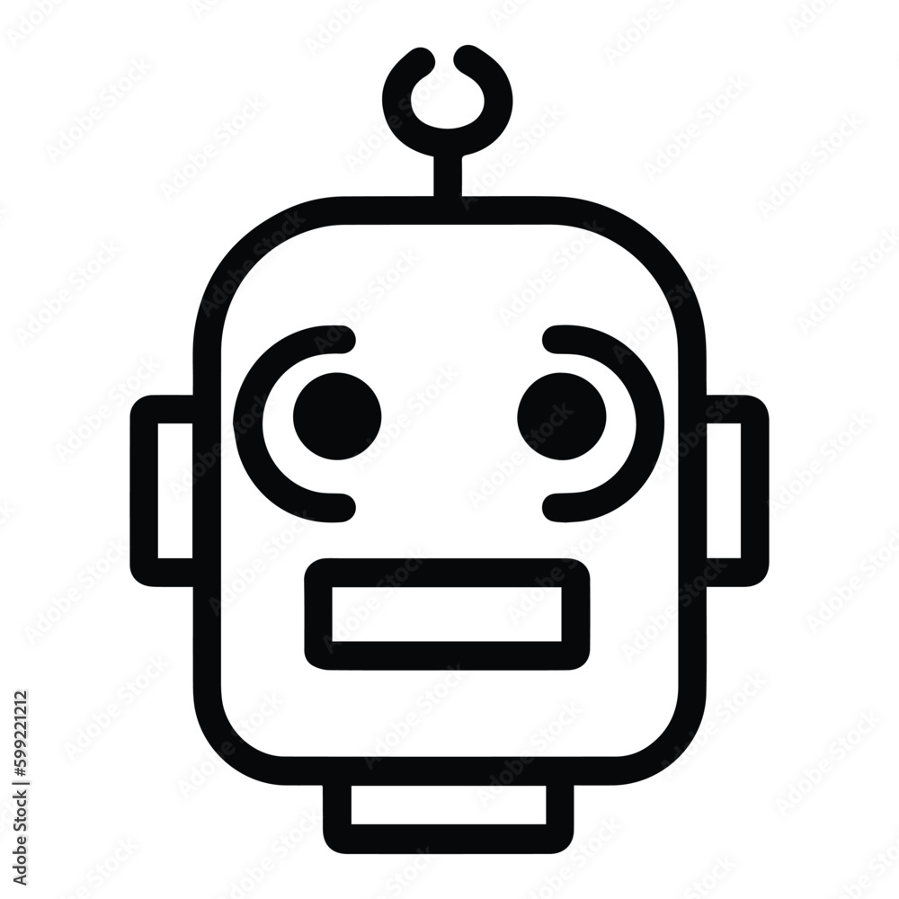 Robot Flat Icon Isolated On White Background Robot Flat Icon Isolated On White Background