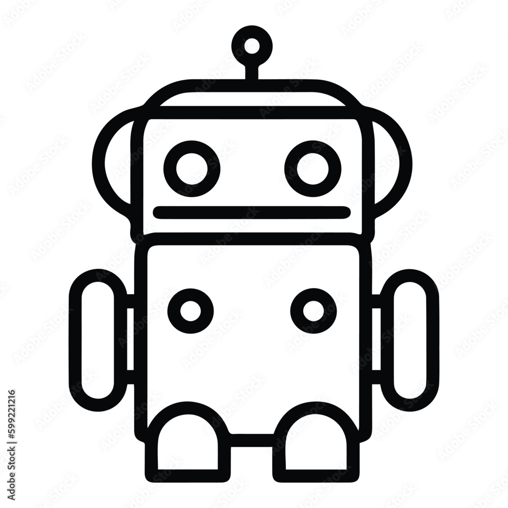 Robot Flat Icon Isolated On White Background Robot Flat Icon Isolated On White Background