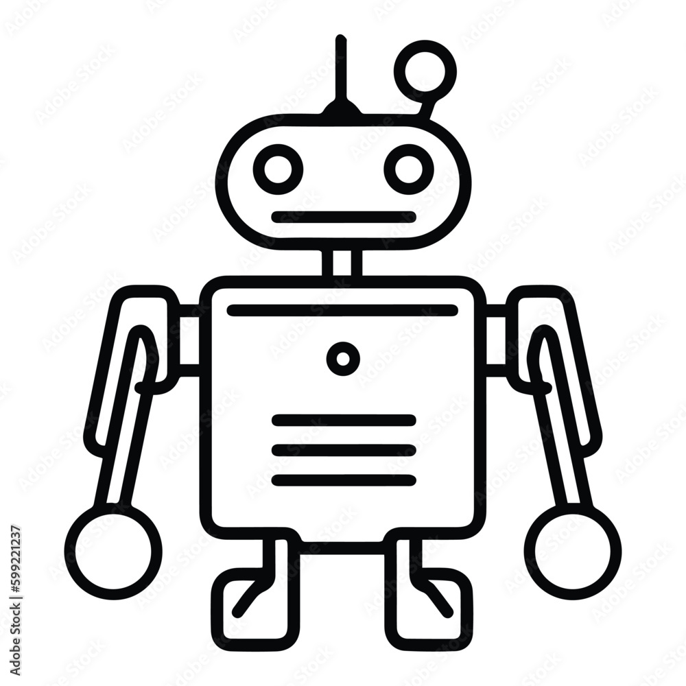 Robot Flat Icon Isolated On White Background Robot Flat Icon Isolated On White Background