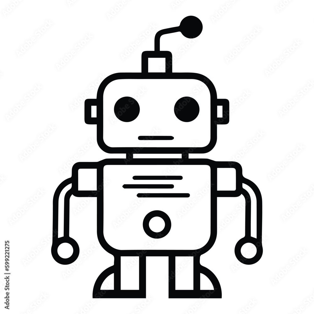 Robot Flat Icon Isolated On White Background Robot Flat Icon Isolated On White Background