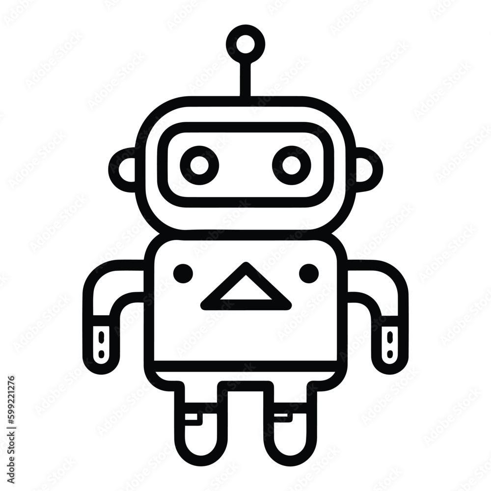 Robot Flat Icon Isolated On White Background Robot Flat Icon Isolated On White Background