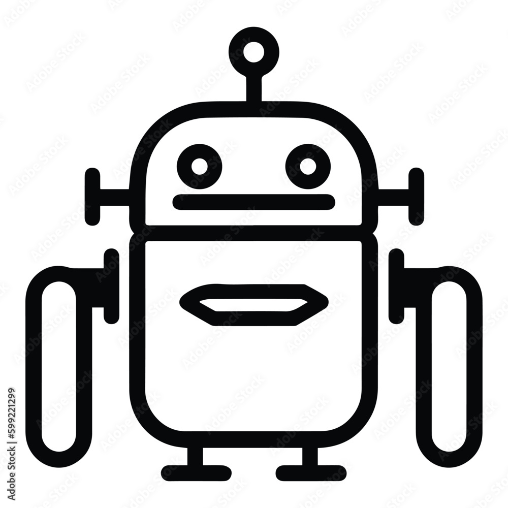 Obraz premium Robot Flat Icon Isolated On White Background