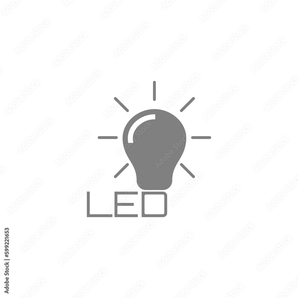 LED light bulb icon isolated on transparent background LED light bulb icon isolated on transparent background
