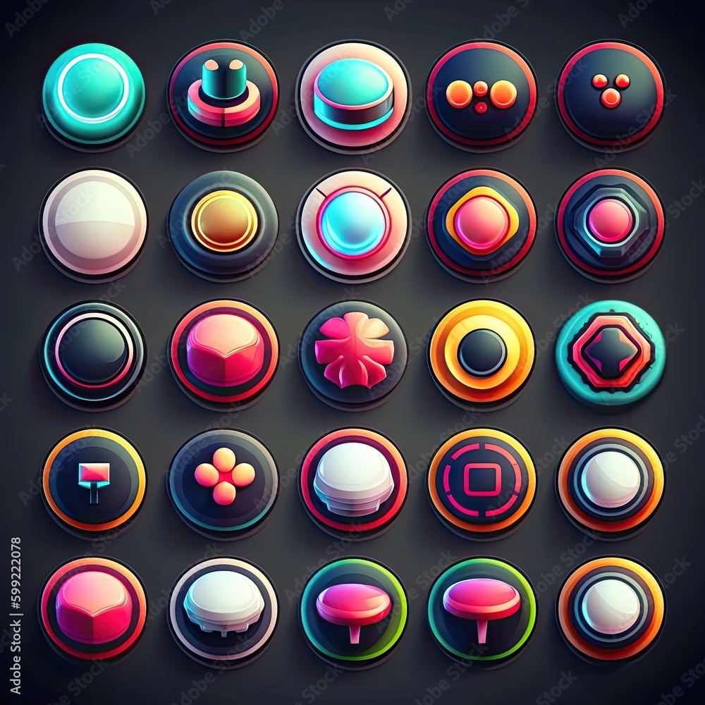banner round game button ai generated banner round game button ai generated