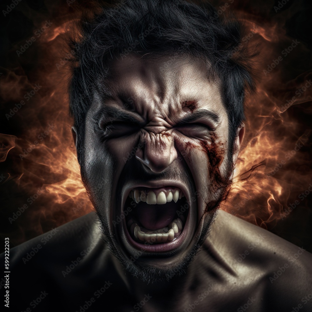 Angry, Emotion, Face, Frustration, Aggression, Negative, Generative AI, Generative , KI