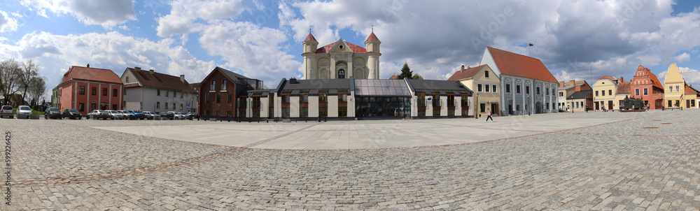 A small town in the middle of Lithuania with a wonderful old town, central squares with a panoramic photo in Kėdainiai