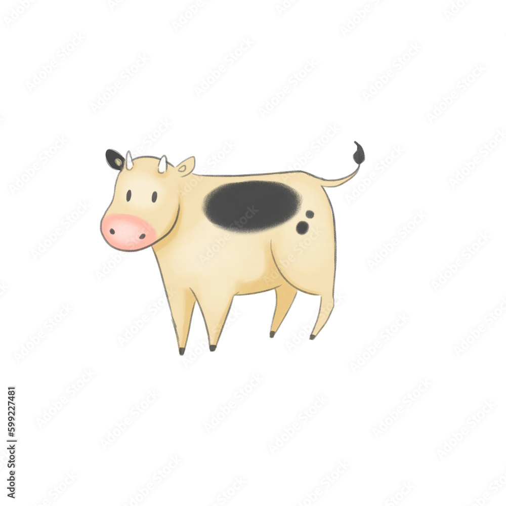 Cartoon cute cow and calf isolated Cartoon cute cow and calf isolated