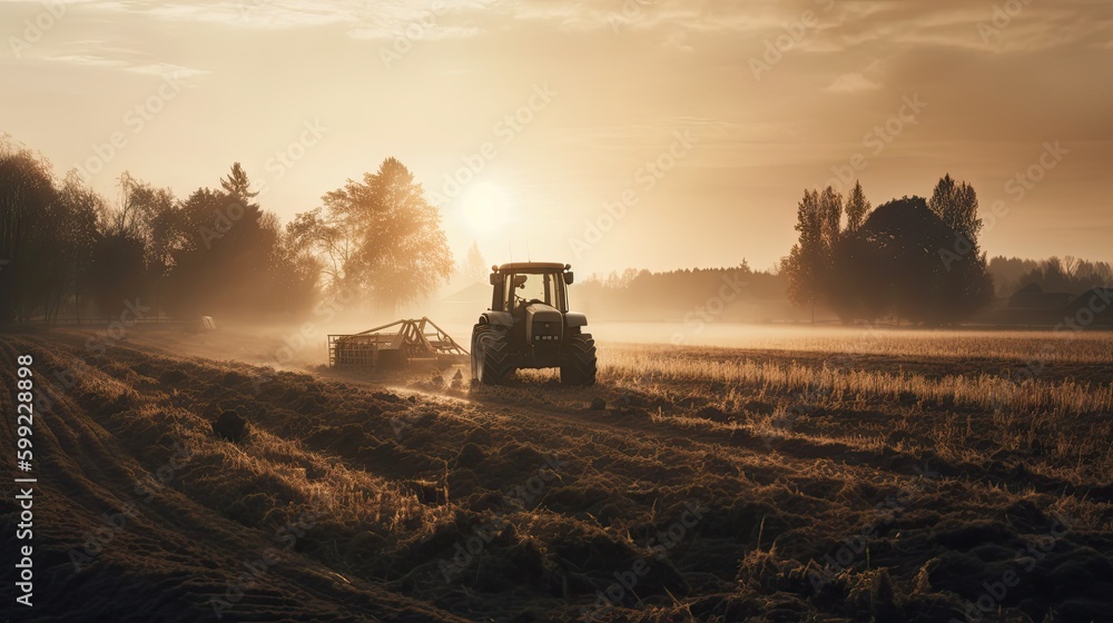 Fototapeta premium Reviving the Land: Regenerative Agriculture in Action. Generative AI