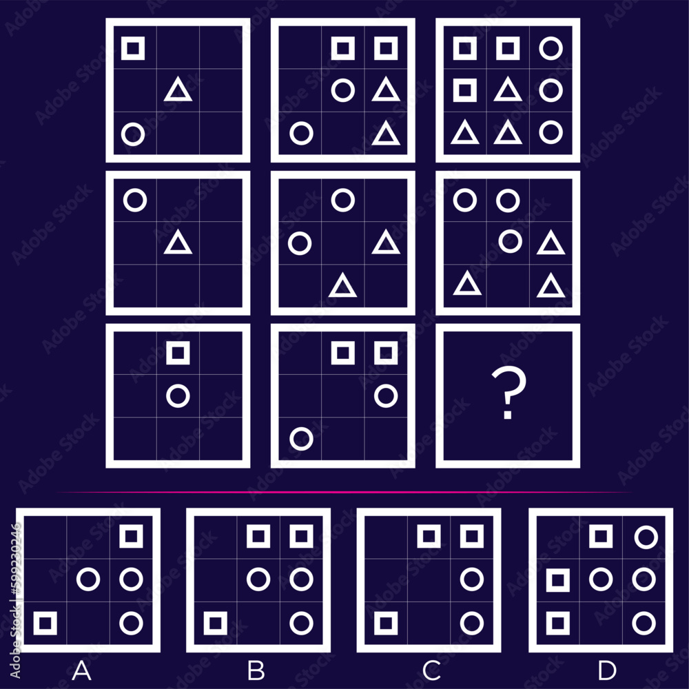 Intelligence questions matrix, Iq test logic puzzle Intelligence questions matrix, Iq test logic puzzle