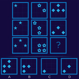 Intelligence questions matrix, Iq test logic puzzle