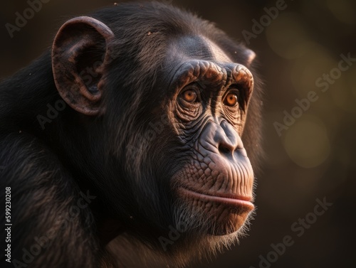 Charming Chimpanzee Portrait - AI Generated