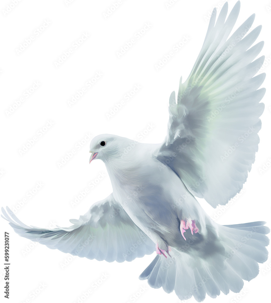 flying white dove with outstretched wings isolated on a transparent background flying white dove with outstretched wings isolated on a transparent background