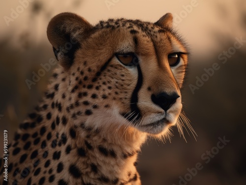 Stunning Cheetah in Motion: Wildlife Beauty - AI Generated