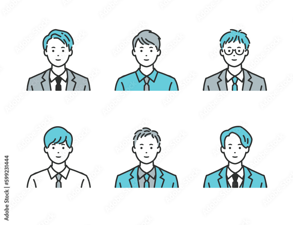 スーツ姿の男性 - ビジネスシーン向けベクターイラスト素材