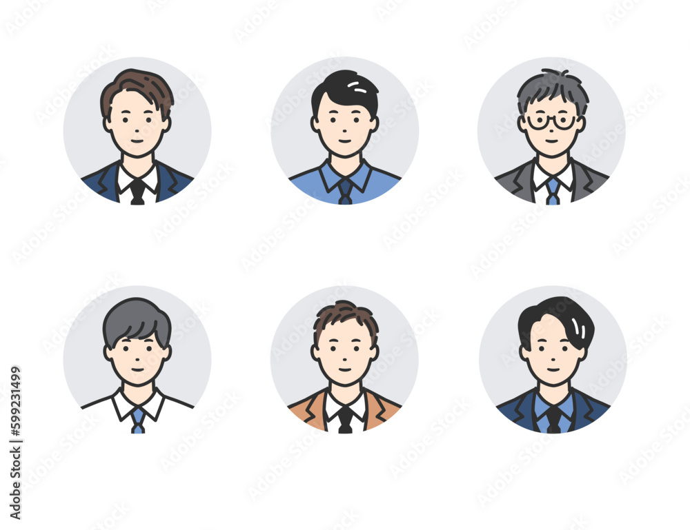 スーツ姿の男性 - ビジネスシーン向けベクターイラスト素材