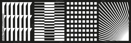 Brutalist abstract geometric shapes background template. Brutal contemporary geometrical figure. Modern minimal monochrome print swiss design aesthetic. Bauhaus vector illustration set