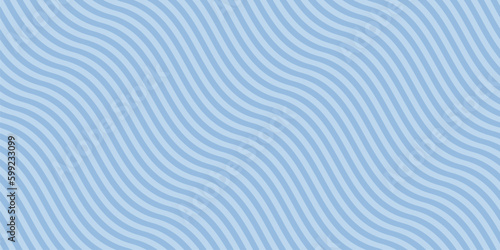 Subtle blue curvy wavy lines pattern. Vector seamless texture with thin diagonal waves, stripes. Modern abstract minimal background, optical illusion effect. Simple repeat decorative geo design
