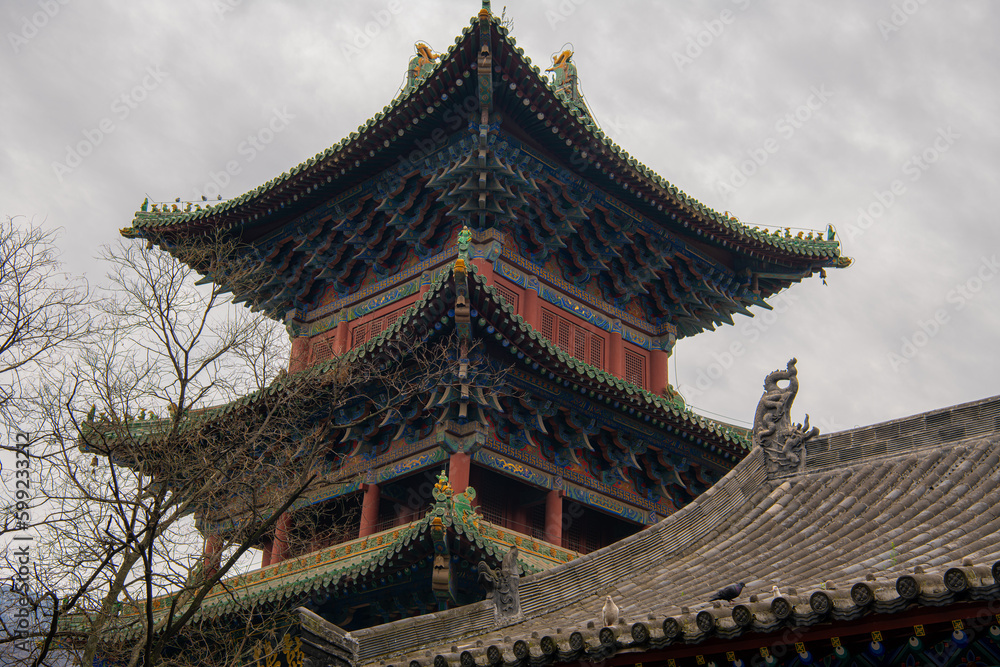 Pagoda at the Authentic Shaolin Monastery (Shaolin Temple), a Zen Buddhist temple. UNESCO World Heritage site