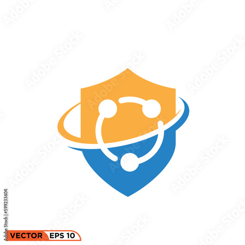 Icon vector graphic of Shield logo recycle