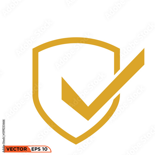 Icon vector graphic of Checkmark shield gold
