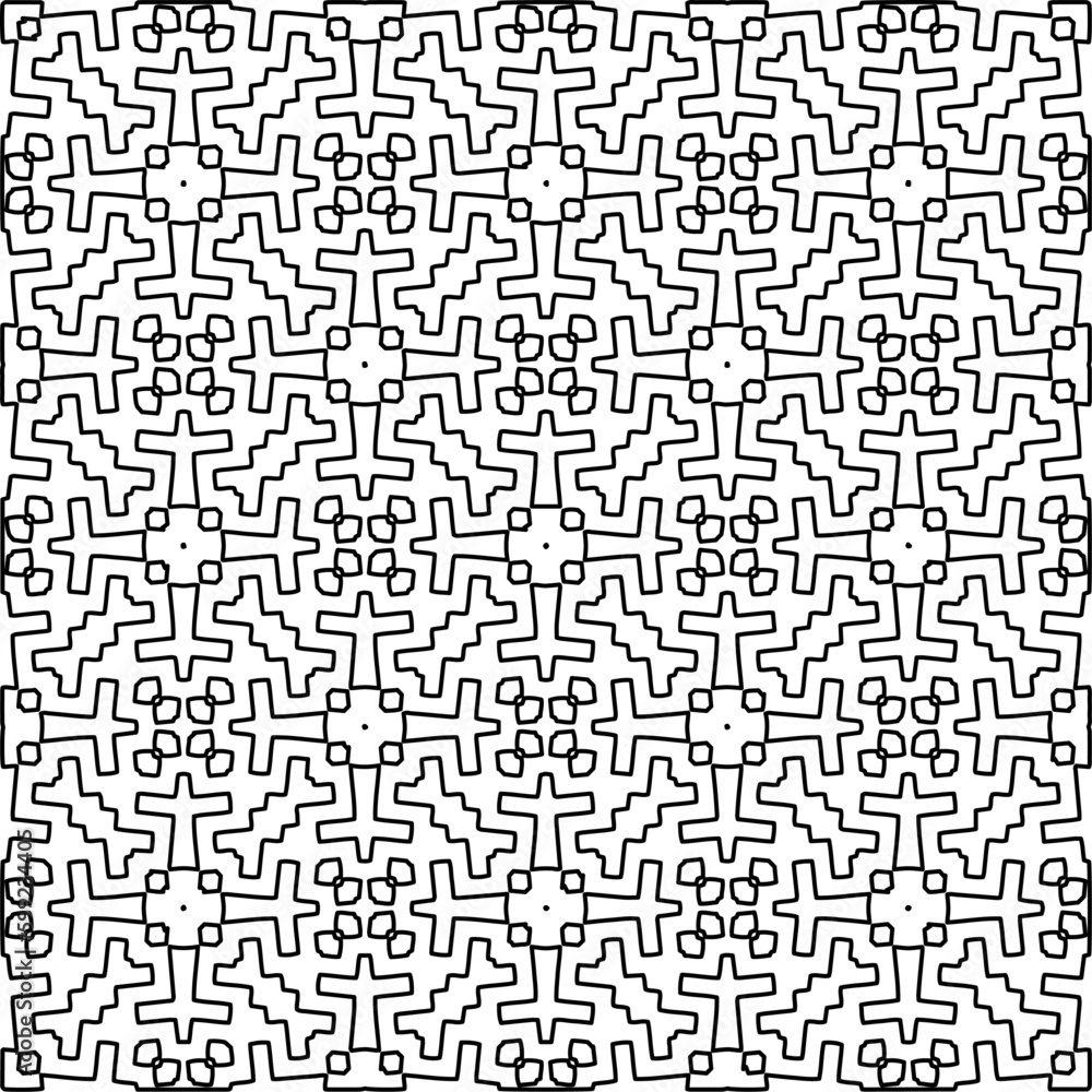 Seamless repeating pattern.  Black and white pattern for web page, textures, card, poster, fabric, textile.