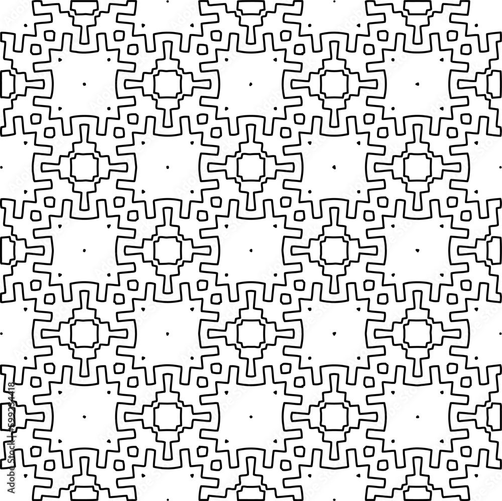 Seamless repeating pattern.  Black and white pattern for web page, textures, card, poster, fabric, textile.