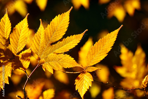 yellow autumn leaves generative ai