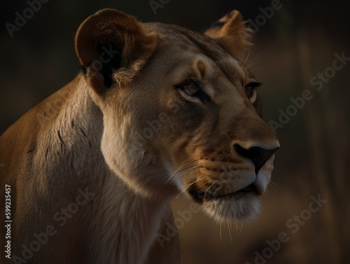 Stunning Lion Portrait, Majesty of Nature AI Generated Generative AI