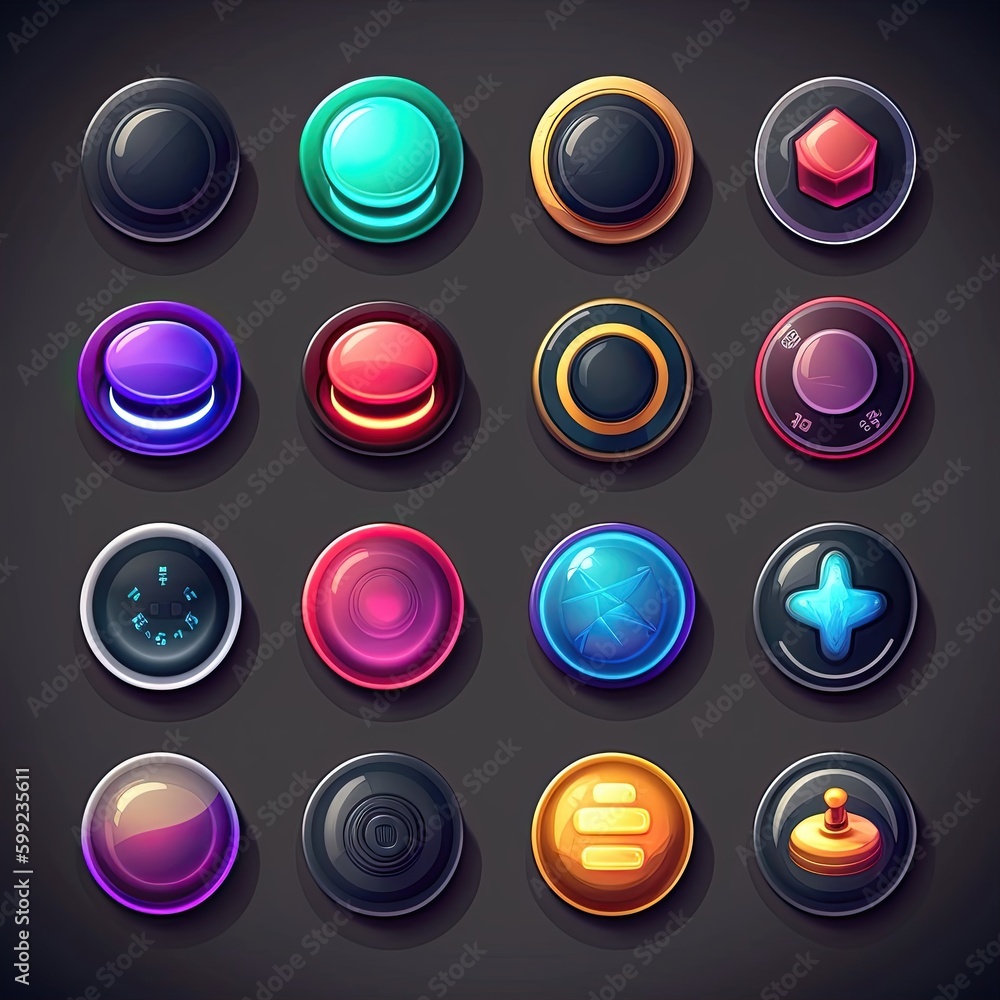 gui round game button ai generated gui round game button ai generated