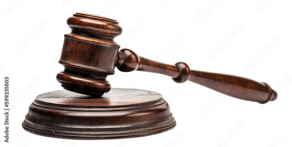 Wooden judge's gavel cut out Wooden judge's gavel cut out