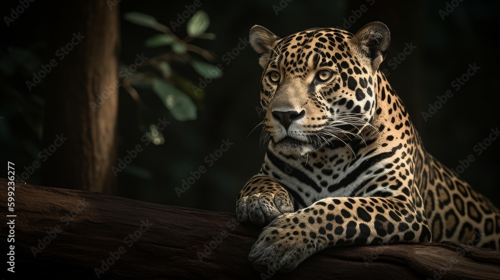 Incredible Jaguar in Natural Habitat AI Generated Generative AI